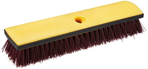 Amazon Basics 12" Deck Rectangular Brush With Soft Bumper, Black & Yellow