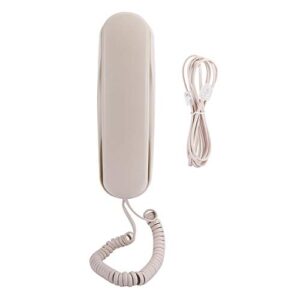 m ugast corded telephone,wired mini slim-line table/wall-mountable telephone landline,for office/hotel/bedroom/elevator/bathroom,beige