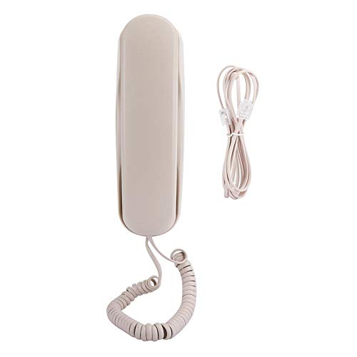 M ugast Corded Telephone,Wired Mini Slim-line Table/Wall-Mountable Telephone Landline,for Office/Hotel/Bedroom/Elevator/Bathroom,Beige