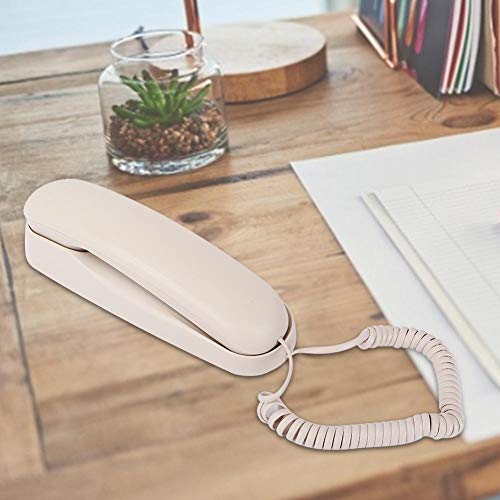 M ugast Corded Telephone,Wired Mini Slim-line Table/Wall-Mountable Telephone Landline,for Office/Hotel/Bedroom/Elevator/Bathroom,Beige