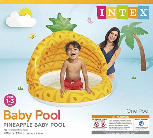 Intex Pineapple Baby Pool, 40in x 37in, for Ages 1-3