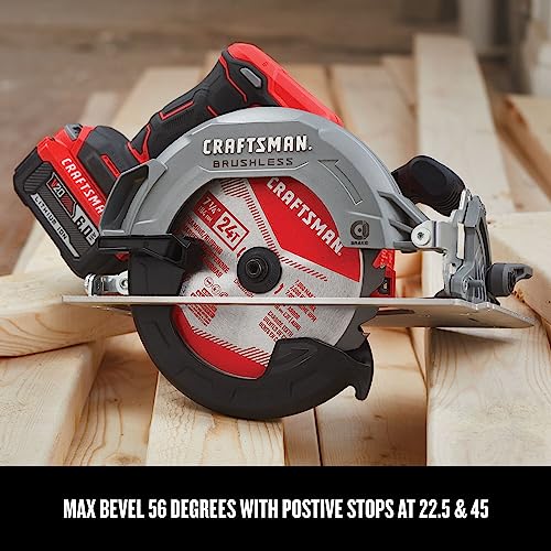 CRAFTSMAN V20 Cordless Circular Saw, 7-1/4 inch, Bare Tool Only (CMCS550B)