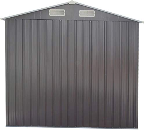 Galvanized Steel Patio Storage Shed Utility Tool Storage Shed Outdoor House for Backyard Garden Lawn(6'x4')