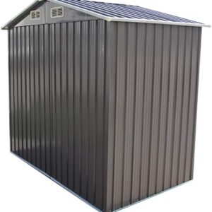 Galvanized Steel Patio Storage Shed Utility Tool Storage Shed Outdoor House for Backyard Garden Lawn(6'x4')