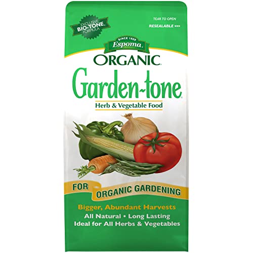 Espoma Organic Garden-Tone 3-4-4 Organic Fertilizer for Cool & Warm Season Vegetables and Herbs. Grow an Abundant Harvest of Nutritious and Flavorful Vegetables – 4 lb. Bag - Pack of 2