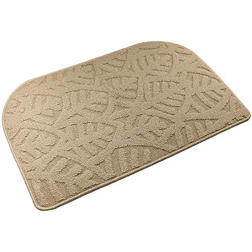 TOONOW Indoor Doormats Front Door Mat,32 "x17, Low-Profile Machine Washable Kitchen Rug, Absorbent Mud Half Round Entrance Mat for Outdoors, Entryway, Patio, Bedroom, Beige