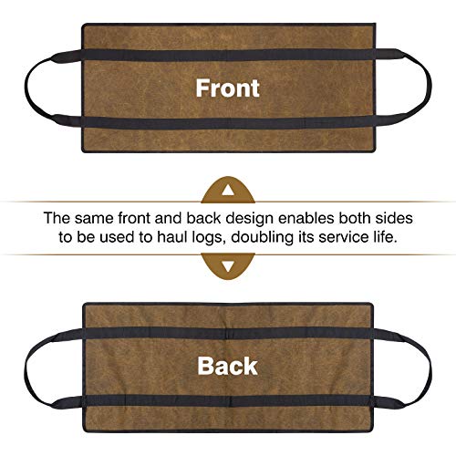 GASPRO Firewood Carrier, 40 x 18inch Firewood Tote Bag, Canvas Log Carrier with Reinforced Handles, Double Sides Usable