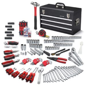 arucmin 438-piece mechanics tool set with 3-drawer heavy duty metal box repair tool kit