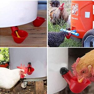 LIUSM 15 Pcs Chicken Water Bowls with Nuts, Plastic Poultry Waterer Feeder Breeding Equipment for Chicken Bird Quail Drinker