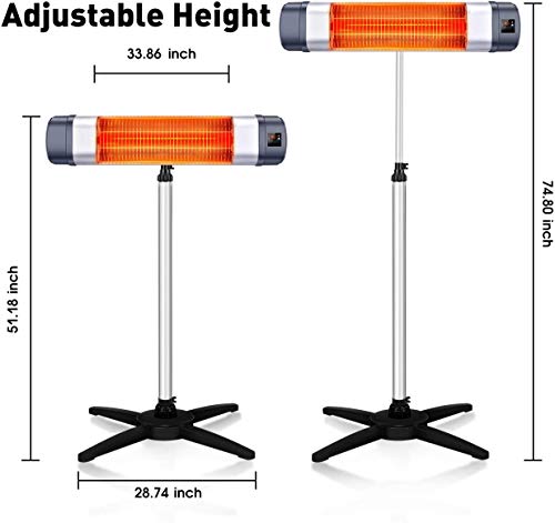 Heater Stand - TRUSTECH Holder for Patio Heater, Adjustable Patio Quadripod Made by Aluminium Alloy, for Patio, Bedroom, Office, Garage, for PW15R & PHX & PHF Indoor/Outdoor Heater