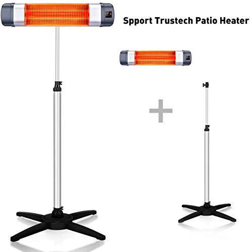 Heater Stand - TRUSTECH Holder for Patio Heater, Adjustable Patio Quadripod Made by Aluminium Alloy, for Patio, Bedroom, Office, Garage, for PW15R & PHX & PHF Indoor/Outdoor Heater
