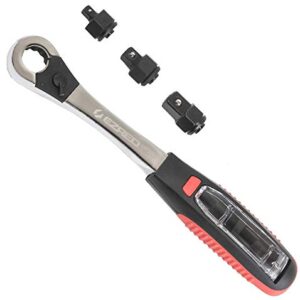 EZRED 3-in-1 Ratchet Set with 1/4, 3/8, 1/2-Inch Drive Heads with quick release and 72 teeth great for home DIYâ€™ers and professionals