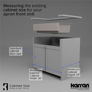 Karran QAR-740 Retrofit Farmhouse/Apron-Front Quartz Composite 34 in. Single Bowl Kitchen Sink Kit in Concrete