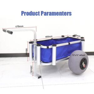 Juggernaut Carts - AFCART-BLUE "Blue Fish and Marine Cart, 27"" Height, 40"" Width, 30"" Length,"