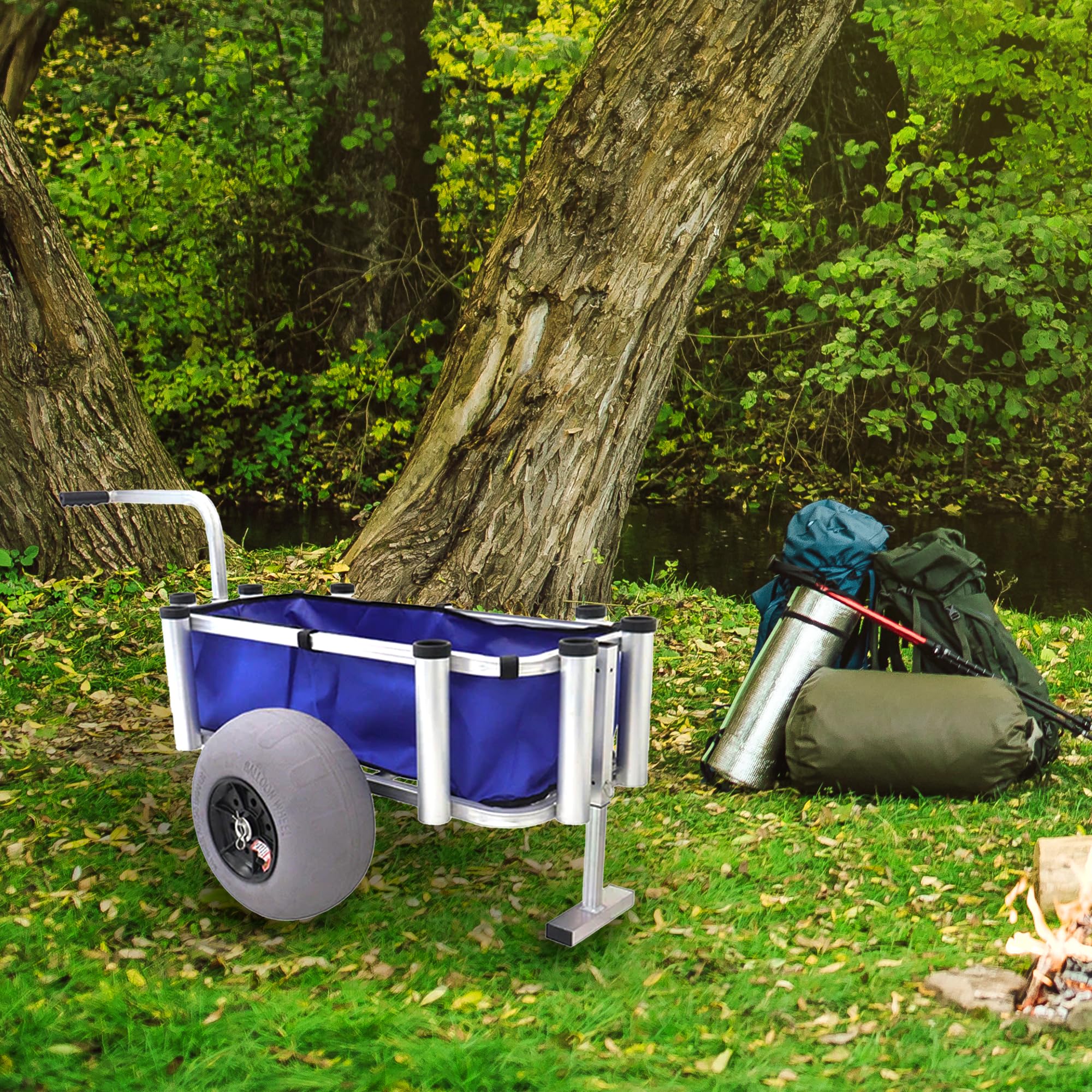 Juggernaut Carts - AFCART-BLUE "Blue Fish and Marine Cart, 27"" Height, 40"" Width, 30"" Length,"