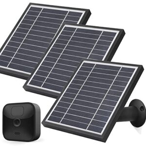 itodos solar panel works for blink outdoor (3rd gen) xt3 and blink xt xt2, 11.8ft outdoor power charging cable and adjustable mount,weatherproof aluminum alloy sturdy and anti-aging (3 pack, black)