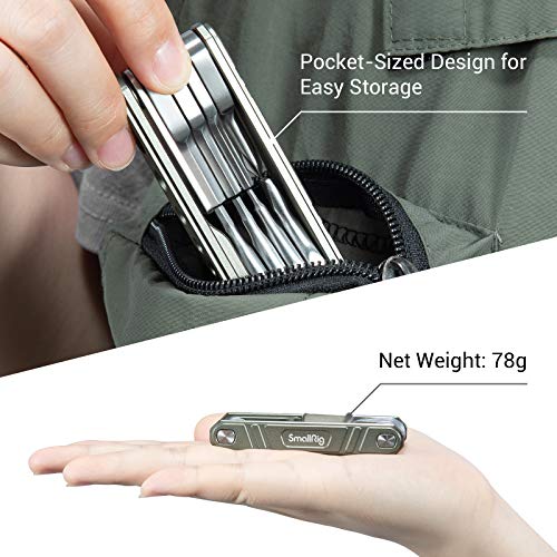 SMALLRIG Universal Folding Tool Multi-Tool for Videographers, Tool Set with Nine Functional Tools Included - TC2713