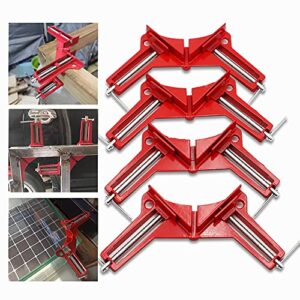 corner clamps for woodworking, 90 degree clamps 4pcs right angle clamp carpenter square woodworking tools for diy framing, shelving, welding, fish-tanks, cabinets