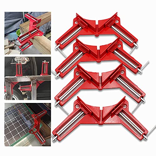 Corner Clamps for Woodworking, 90 Degree Clamps 4Pcs Right Angle Clamp Carpenter Square Woodworking Tools for DIY Framing, Shelving, Welding, Fish-tanks, Cabinets