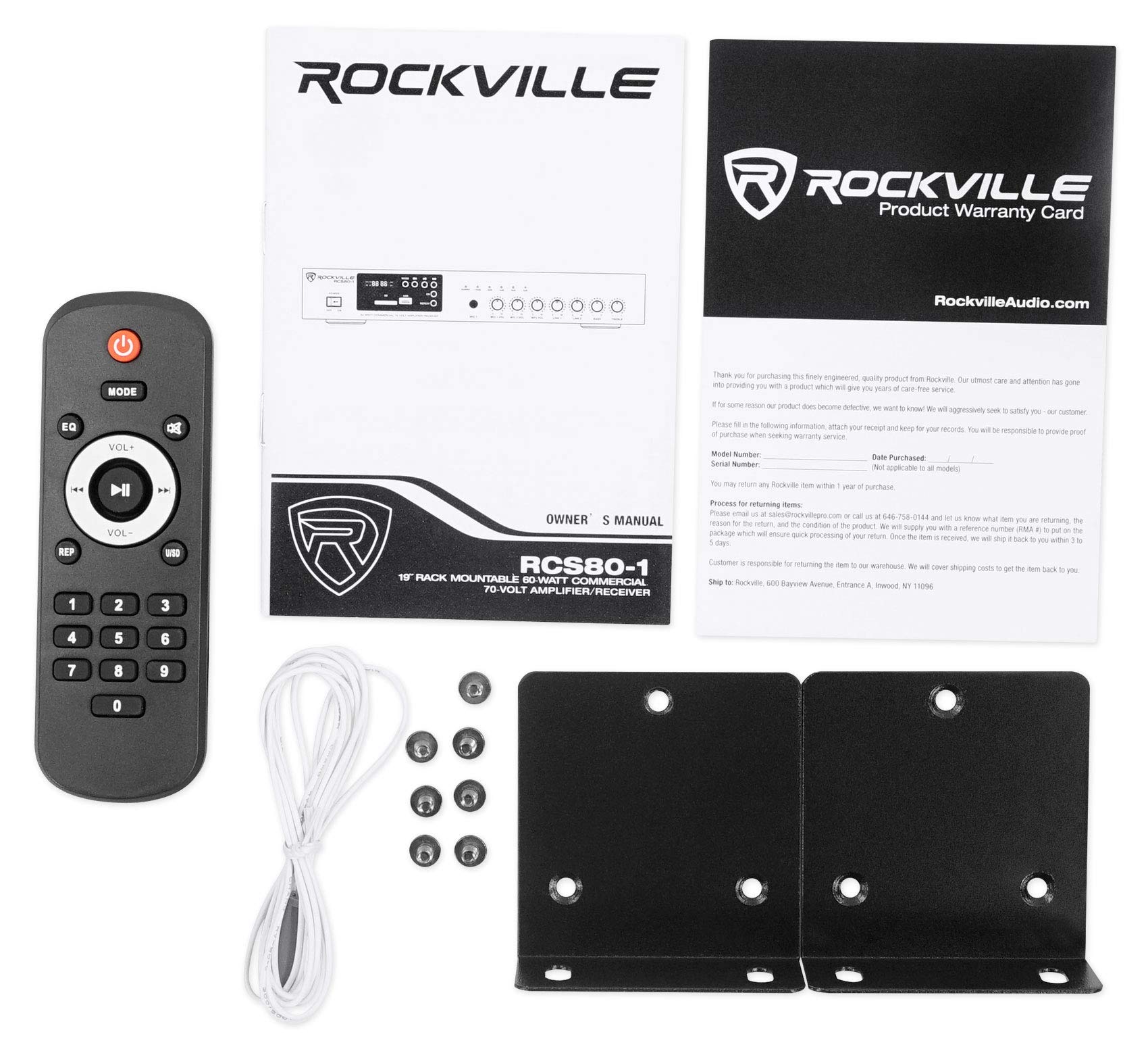 Rockville Commercial Restaurant Amp+(8) 6 inches White Ceiling Speakers+Wall Control