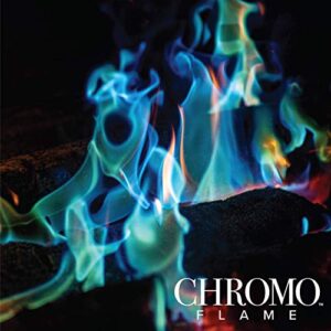 CHROMO FLAME Fire Color Changing Packets for Fire Pit, Campfire, Bonfire, Outdoor Fireplace | Magic, Rainbow, Colorful, Mystic Flames | 4 oz Total, 2-2 oz Jumbo Packets