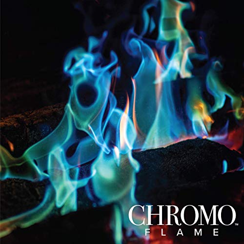 CHROMO FLAME Fire Color Changing Packets for Fire Pit, Campfire, Bonfire, Outdoor Fireplace | Magic, Rainbow, Colorful, Mystic Flames | 4 oz Total, 2-2 oz Jumbo Packets