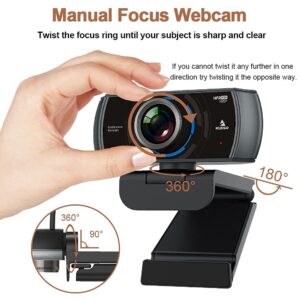 NexiGo N980P 1080P 60FPS Webcam with Microphone and Software Control, USB Computer Camera, Built-in Dual Noise Reduction Mics, 120° Wide-Angle for Zoom/Skype/FaceTime/Teams, PC Mac Laptop Desktop