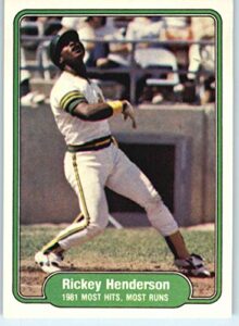 1982 fleer #643 rickey henderson ia nm-mt oakland athletics baseball