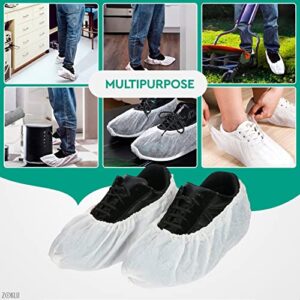 100Pcs Waterproof Shoe Covers for Rain Boot Cover - 50Pairs Disposable Shoe Covers White Shoe Protector Cover Medical Boot Cover Rain Shoes Cover - Sneaker Covers for Rain Non Slip Covers for Shoes