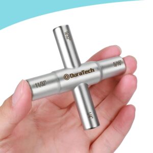 DURATECH 4 Way Sillcock Key Set, 1/4", 9/32", 5/16", 11/32", 2-Pack, for Valve, Faucet, and Spigots