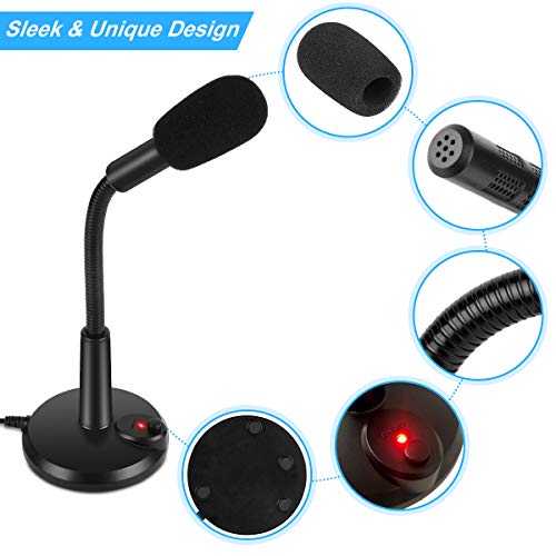 Microphone for Computer, LarmTek USB Microphone for Business Video Conference,Recording,Chat,Skype,Online Class,Mute Button with Led Indicator,Plug and Play Compatible with Laptop Pc MacBook…