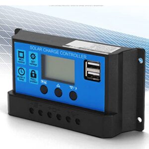 Solar Charge Controller 12V 24V,60A Auto Solar Charge Controller Solar Panel Battery Regulator Dual USB LCD Display,Solar Charge Controller PWM Controller(60A)