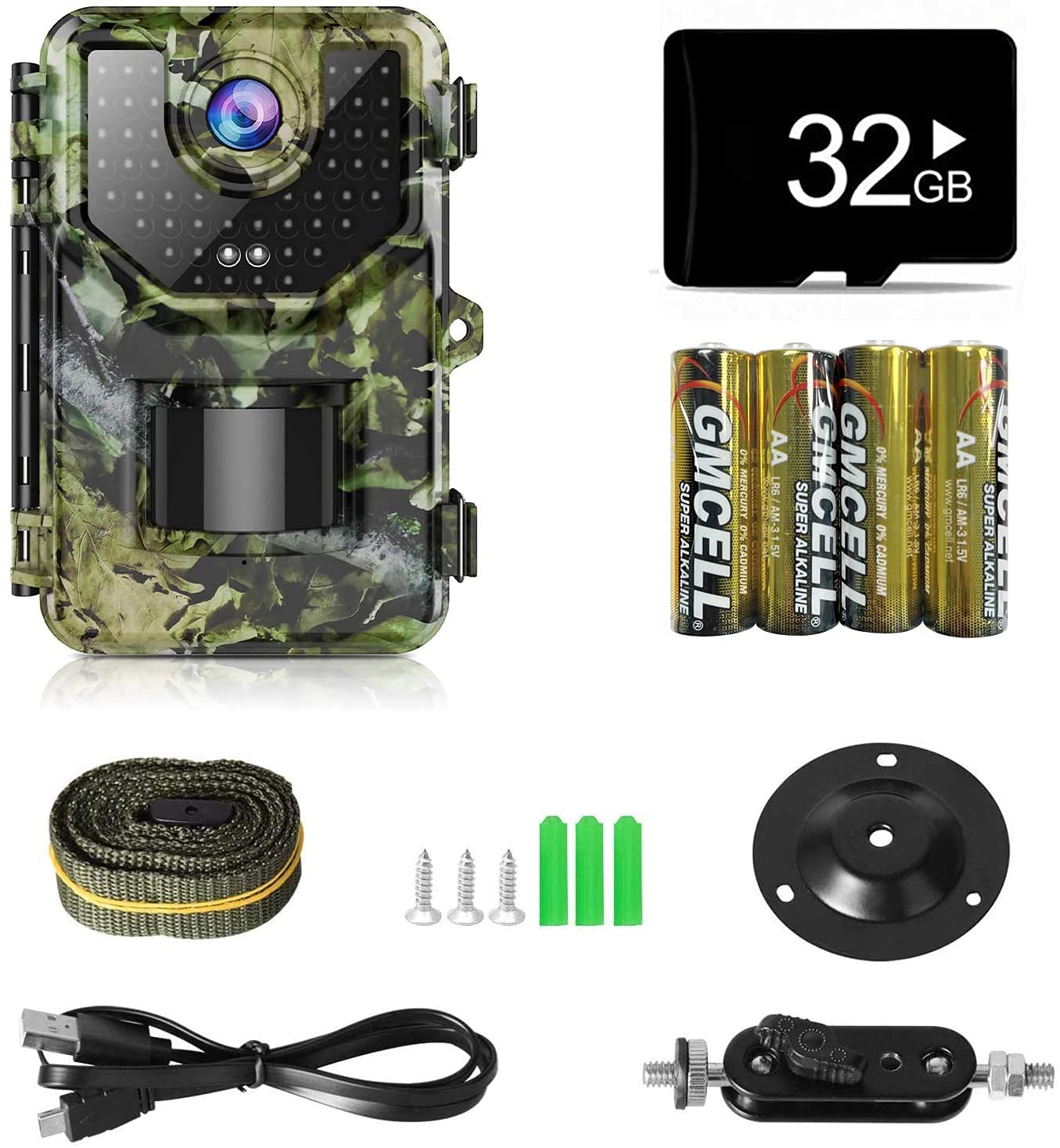 Vikeri Trail Camera, 1520P 20MP Game Camera with Night Vision Motion Activated Waterproof 120°Wide-Angle, 0.2s Trigger Hunting Trail Cam with 48pcs No Glow Infrared LED for Wildlife Monitoring