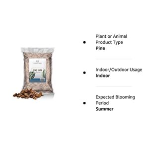 100% Natural Pine Bark Mulch Nuggets (8 Quarts), Small Mulch Chips for Indoor/Outdoor Container Gardening, Ideal for Soil Supplement, Houseplant Mulch