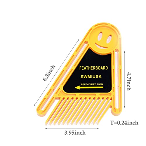 SWMIUSK True-Flex Featherboard Saftly Table Saw Push Block,Pack of 2 Table Fence for Woodworking T-slots Miter Slots on Tablesaws,Router Tables and Band saws(Yellow)