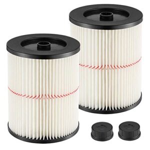 9-17816 red stripe vacuum cartridge filter replacement compatible with craftsman wet/dry 5/6/8/12/16/32 gallon & larger(2 pack)