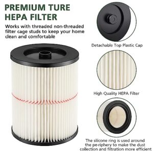 9-17816 Red Stripe Vacuum Cartridge Filter Replacement Compatible with Craftsman Wet/Dry 5/6/8/12/16/32 Gallon & Larger(2 Pack)
