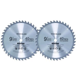 table saw blade 𝑼𝒑𝒈𝒓𝒂𝒅𝒆 9 inch 5/8 arbor 40t universal fit common steel blade for wooden (2 pack) 9" circular saw blade