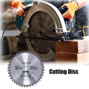 Table Saw Blade 𝑼𝒑𝒈𝒓𝒂𝒅𝒆 9 inch 5/8 Arbor 40T Universal Fit Common Steel Blade for Wooden (2 Pack) 9" Circular Saw Blade