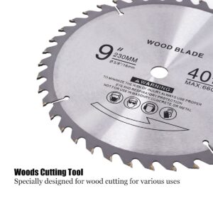 Table Saw Blade 𝑼𝒑𝒈𝒓𝒂𝒅𝒆 9 inch 5/8 Arbor 40T Universal Fit Common Steel Blade for Wooden (2 Pack) 9" Circular Saw Blade