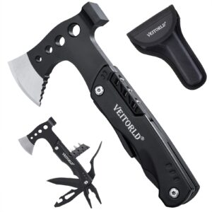 veitorld multitool axe hammer camping accessories, stocking stuffers for men, gifts for mens for christmas, dad gifts for men who have everything, birthday gifts for him grandpa husband women