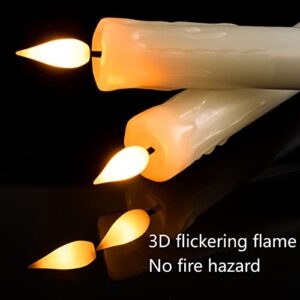 5plots Drip Wax Look Flameless Flickering Taper Candles with 2 Remotes and Timer, Realistic Battery Operated Candles LED Candlesticks, Christmas Halloween Home Wedding Decor & Gifts, Ivory, 6 pcs