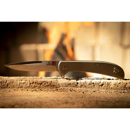 Al Mar AMK4114 Ultralight Hawk Framelock Satin Titanium Folding Pocket Knife