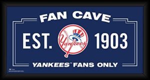 new york yankees framed 10" x 20" fan cave collage - mlb team plaques and collages