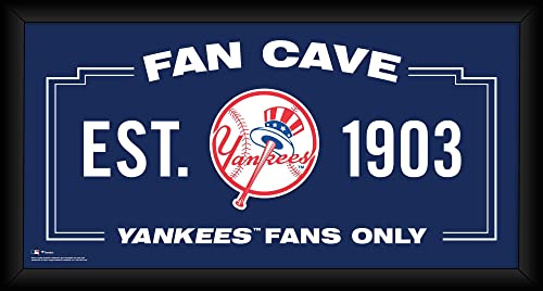 New York Yankees Framed 10" x 20" Fan Cave Collage - MLB Team Plaques and Collages