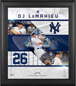 dj lemahieu new york yankees framed 15" x 17" stitched stars collage - mlb player plaques and collages