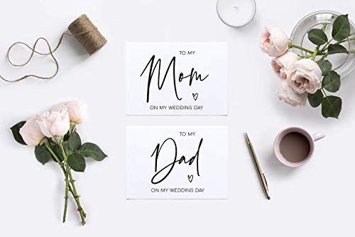 To My Mom To My Dad On My Wedding Day Card Set Modern Wedding Cards for Parents of Bride and Groom