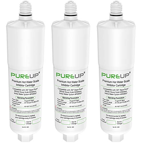 PUREUP AP431 Replacement Filter Compatible with Aqua-Pure Whole House Scale Inhibition Inline Water System AP430SS - Ap431 Replacement Cartridge Pack of 3