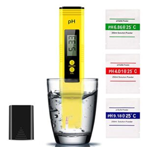 digital ph meter, ph meter 0.01 water quality tester with 0-14 ph measurement range for household drinking, pool and aquarium water ph tester design with atc