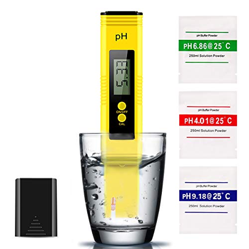 Digital PH Meter, PH Meter 0.01 Water Quality Tester with 0-14 PH Measurement Range for Household Drinking, Pool and Aquarium Water PH Tester Design with ATC